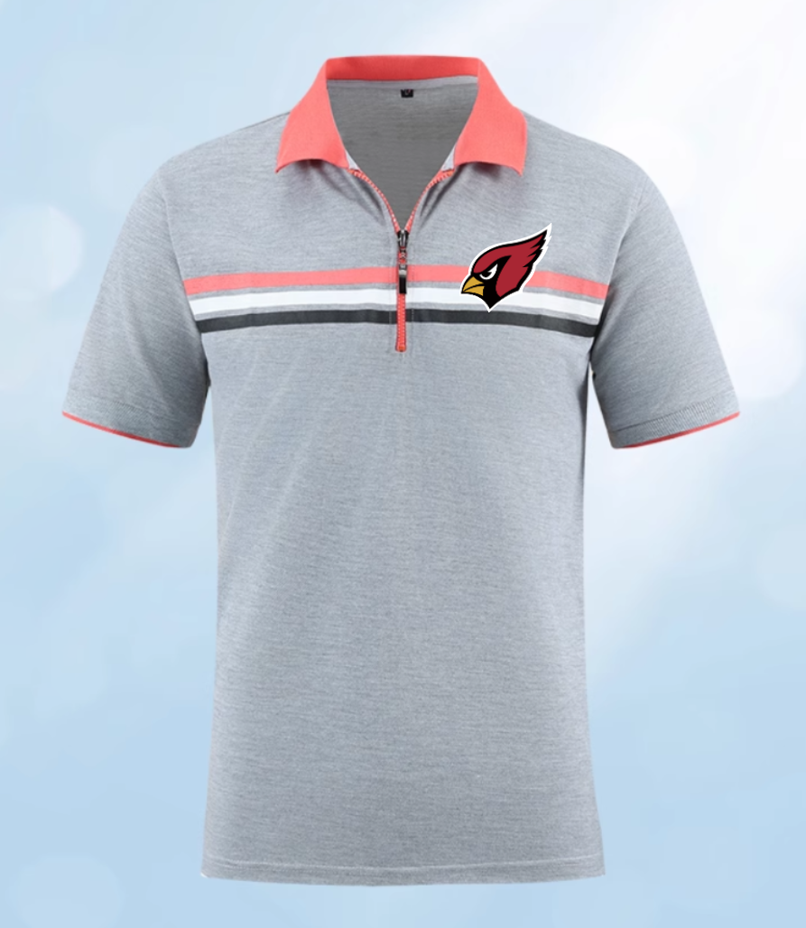 Arizona Cardinals grey Men 2025 NFL polo T shirt->nfl t-shirts->Sports Accessory